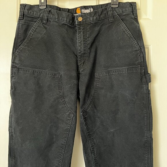 Carhartt Double Knee Carpenter Work Pants Black 38x34(37x32)Relaxed Fit 90s VTG - Picture 9 of 15
